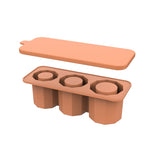 Ice Cube Tray for Stanley 30-40 Oz Tumbler Cup Silicone Hollow Cylinder Ice Mold with Lid for Ice Drink Juice Whiskey Brown