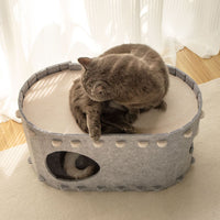 Cat Cave Beds Scratch Resistant Pet Cat House Foldable Cat Tunnel Toy Gray