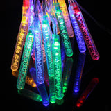 Solar LED Icicles Air Bubble Lights Christmas Fairy String Lights Outdoor Garden Yard Patio Decor Multicolor