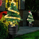 Solar Christmas Tree Light Garden Stakes Lights Tabletop Christmas Decor Warm