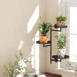 3-Tier Indoor Rotating Plant Shelf Wall-Mounted Metal Window Plant Stand