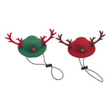 2Pcs Pet Christmas Hats with Reindeer Antlers Festive Christmas Holiday Accessory for Dogs or Cats