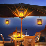 Solar Flickering Flame Lantern Light Diamond Shape Hollowed-Out Lights Patio Deck Yard Decor