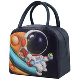 Kids Cute Insulated Lunch Bag 3D Cartoon Meal Tote Bag Navy