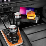 360 Degrees Rotating Car Cup Holder Tray Drink  Food Table with Phone Holder