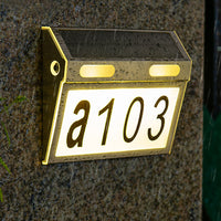 Solar House Number Light Wall Mount Illuminated House Numbers Signs Stainless Steel Address Signs Lamp