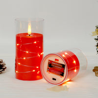 3Pcs LED Candles Battery Operated Fake Candles for Romantic Ambiance Home Decoration Red