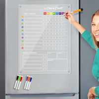 Clear Acrylic Chore Chart Board Kit for Kids Dry Erase Checklist  Family Reward Responsibility Chart