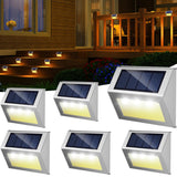 6Pcs Solar Wall Light Water Reistant Outside Lights for Garden Backyard Patio Step Warm Light