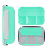 4 Compartments Bento Lunch Box Food Storage Containers Green