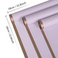 Set of 20 Sheets Flower Wrapping Paper Waterproof Floral Bouquet Packaging Paper for Wedding Birthday DIY Purple