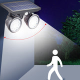 Solar Motion Sensor Spot Light Outdoor Solar LED Wall Light for Yard Garden Walkway Warm White