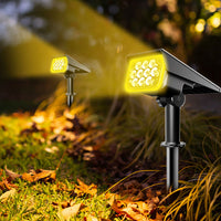 Solar Landscape Spotlights Water Resistant Wall Lights for Yard Garden Walkway Pool Pati Yellowo