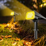 Solar Landscape Spotlights Water Resistant Wall Lights for Yard Garden Walkway Pool Pati Yellowo