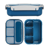 4 Compartments Bento Lunch Box Food Storage Containers Blue