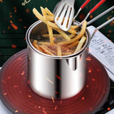 Stainless Steel Deep Fryer Pot with Strainer Basket and Tong Kitchen Cooking Pot