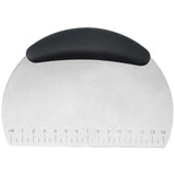 Stainless Steel Pastry Scraper Effortless Dough Cutting Tool with Measuring Scale Black