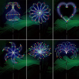 5-in-1 Solar Firework Lights Water-resistant Outdoor Stake Lights Christmas Garden Lights Multicolor