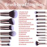 18Pcs Makeup Brush Set Foundation Powder Cosmetics Brushes with Makeup Sponge and Rotating Organizer Style 2