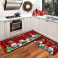 2Pcs Set Christmas Kitchen Door Mat Anti-Slip Floor Mat for Bathroom Home Styel 1