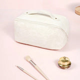 Travel Makeup Bags Wide Open Cosmetic Organizer Bag Toiletry Bag White