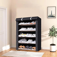 Shoes Rack with Cover Large Shoe Shelf Black