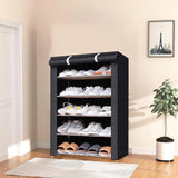 Shoes Rack with Cover Large Shoe Shelf Black