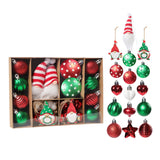 32Pcs Christmas Hanging Balls Ornaments Set Christmas Hanging Gnome Pendants Party  Xmas Tree Decor Style 4