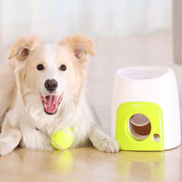 Pet Dog Double Hole Food Reward Machine Automatic Dog Toy Tennis Ball Launcher