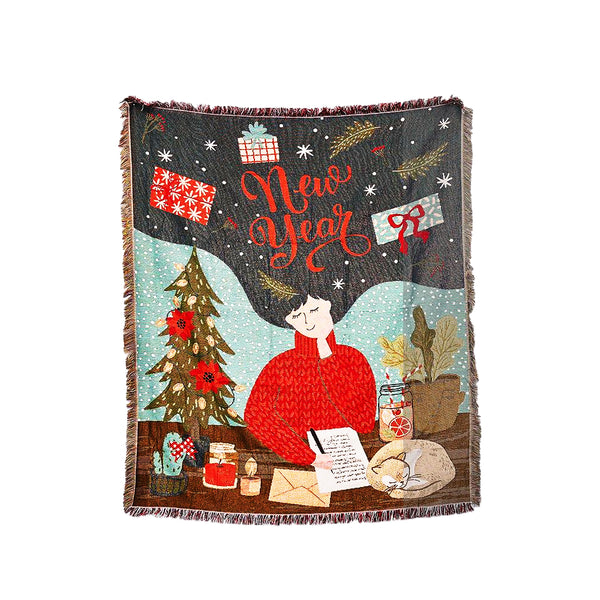 Christmas Theme Camping Blanket Sofa Cover Hanging Background Tapestry Christmas Decor Style 3