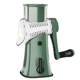 5-in-1Rotary Vegetable Chopper with Handle Hand Crank  Fruit Shredder Kitchen Gadget Green