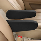 2 Pcs Set Car Front Seat Armrest Covers Armrest Protectors for Truck Van Black