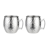 2Pcs 530ml Moscow Mule Stainless Steel Mug Drinking Beer Cup Silver