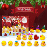 Christmas 24 Days Countdown Advent Calendar with Rubber Ducks and Accessory Children Bath Toys Gift