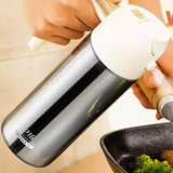 2-in-1 Olive Dispenser Oil Sprayer Stainless Steel Oil Bottle for BBQ Kitchen Cooking Baking White