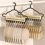 10-Clip Style Hat Hangers Organizer for Closet Hat Cap Organizer Holder Black