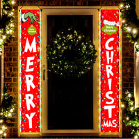 2-in-1 Door Banner Christmas Decor with LED Lights Merry Christmas Welcome Sign Style 1