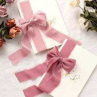 3 Rolls Fringe Chiffon Silk Ribbon Set Frayed Edges Ribbon Wedding Gifts Wrapping Decoration Style 3