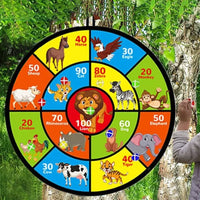 72cm Large Dart Board for Kids Double-Sided Dart Board with Sticky Balls and Darts Fun Party Play Game Toys Style 1