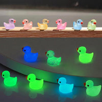 50Pcs Mini Glow in the Dark Ducks Miniature Figures Decor Tiny Ducks for Party Favor