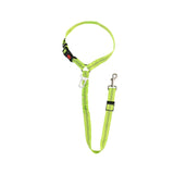 3-in-1 Removable Dog Seat Belt Harness for Car Retractable Reflective Bungee Dog Seatbelt Green