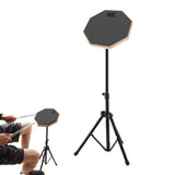 Silent Practice Drum Pad Set Dumb Drum with Drum Stand for Beginners Black