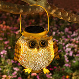 Owl Hanging Solar Lanterns Lights Outdoor Hollowed-Out Light Decorative Lights Patio Yard Decor