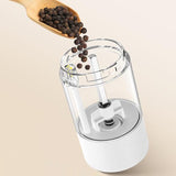 Electric Grinder for Salt Pepper Rechargeable Automatic Pepper Mill Shaker White