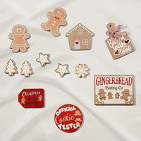 12Pcs Wooden Gingerbread Man Ornaments Christmas Tree Hanging Pendants Xmas Party Decor