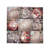 9Pcs Christmas Tree Christmas Balls Decorations Baubles Party Ornaments Gift Pack Rose Gold