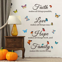 Wall Sticker Butterfly Decal Inspirational Sticker for Home Office Decor Kit