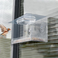 Acrylic Bird Feeder Sunction Cup Mounted Outside Bird Water Food Feeder