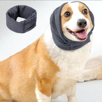 Dog Calming Ear Wraps Ear Protection Cover Pet Dog Head Muff Dark Gray