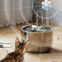 1.8L Electric Pet Water Dispenser Intelligent Sensor Automatic Stainless Steel Cat Dog Fountain